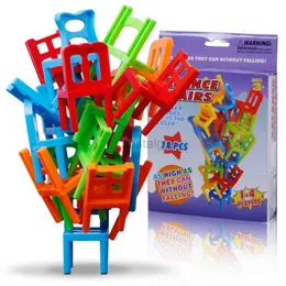 Sortera häckning Stacking Toys 18 Mini Chairs Balance Blocks Plast Assembly Stacked Childrens Education Family Games Training 24323