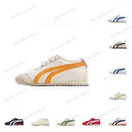 Designer casual skor barn onitsukkas tiger mexico 66 läder snörning sneakers marin gummi segel grön beige röda assic barn pojkar flickor utomhus sport casual tränare