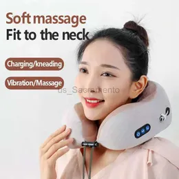 Massera nackkuddar U -formad elektrisk nackmassager Multifunktionell axel Knådning Värme Massager Portable Travel Home Car Use Massage Pillow 240323