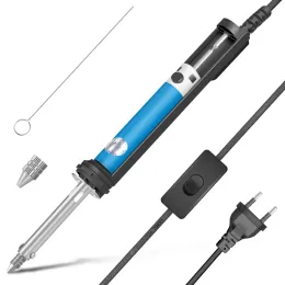 Zaagmachines 30w 110v /220v Electric Soldering Iron Tin Sucker Pen Desoldering Pump Soldering with Throughneedle and Nozzle