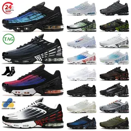 Vendita all'ingrosso OG Tuned 3 Plus Uomo Donna Scarpe da corsa Tn Plus 3s Tns Cushion 25th Anniversary Classic Triple Nero Bianco Marsiglia Designer Tn Scarpe da ginnastica sportive 36-46