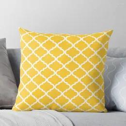 Cuscino decorativo a quadrifoglio bianco giallo senape per divano di lusso