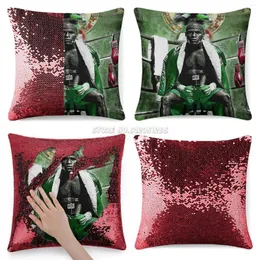 Pillow Case Jr. " Poster Sequin Pillowcase Print Fashion Throw Cover Home Decor 40cmX40cm