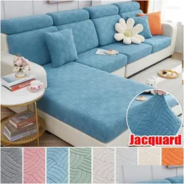 Stuhlhussen Ers Dickes Jacquard Sofa Sitz Er Kissen Strech Warm Einfarbig Sessel Sliper Luxus Couch Haustier Kind Drop Lieferung nach Hause G DHDLM