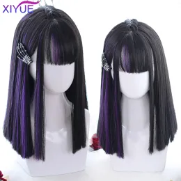 Wigs XIYUE Black Ombre Purple Short Bob Synthetic Wigs For Women Natur synthet Blonde Cosplay Synthet Natural Hair Lolita Pelucas