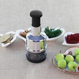 Hand Press Garlic Chopper Multi-Function Manual Onion Cutter Vegetable Chopper Handheld Food Processor Shredder Garlic Mincer