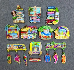 Bahamas Puerto Rico Miami Hawaii Barcenona Wooden refrigerator magnets 240318