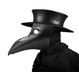 Nuove maschere da medico della peste Maschera da becco da medico Naso lungo Maschera operata da cosplay Maschera gotica in pelle retrò rock Maschera da becco di Halloween267v5941250