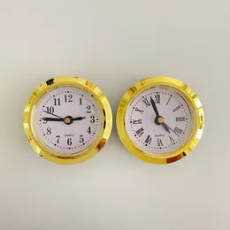 Relógios de mesa Inserir relógio 50mm para construído - na mesa de quartzo Diy Fit -up Gold Bur Roman e numeral árabe