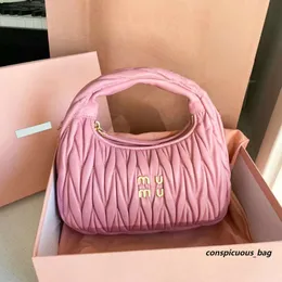 Luksusowe torebki Lady Lady Pink Cleo Designer skórzana torba dla kobiet z paskiem na ramię 2024