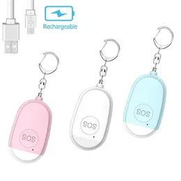 2024 Self Defense Alarm Keychain 130dB for Kid Girl Elderly Personal Safety Scream Loud Emergency Security Protect Alert Rechargeable