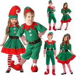 Kız Elbiseler Çocuklar Noel Cosplay Noel Baba Kostümleri Erkek Kız Kızlar Yürümeye Başlayan Yıllık Karnaval Kıyafet Takım Elbise Tatil Parti Giysileri Set