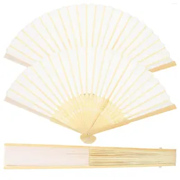 Dekorativa figurer 3st Diy Blank Hand Fan Bamboo Folding Fans Folded Handheld Dancing Home Decoration