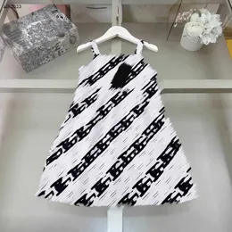 Classics designer kids clothes girls Camisole dresses baby skirt Princess dress Size 90-150 CM Black and white stripe child frock 24Mar