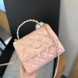 Designer WOC Portfel Bag Pearl Dekorowany pusty uchwyt Diamentowy skóra 16/19 cm rzeźbiony sprzęt łańcuch Matelasse Kobiety Piękna klapa torebka krzyżowa torebka na ramię