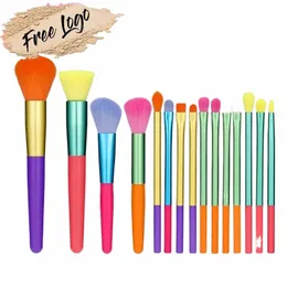 personalizado 15pcs Multicolor Makeup Brushes Set Profial Maquiagem Sombra Foundati Powder Soft Private Label Bulk C45j #