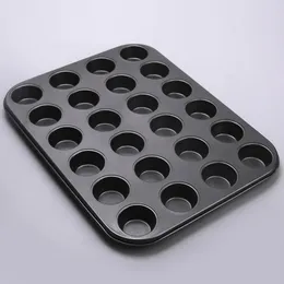 24 Holes Round Mini Muffin Molds Kitchen DIY Cupcake Cookies Fondant Baking Pan Non-Stick Pudding Steamed Cake Mould Baking Tool 240311