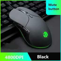 الفئران 4800 نقطة في البوصة المهنة السلكية الماوس الماوس 6 أزرار LED البصرية ERGONDACTS USB MUTE MUET