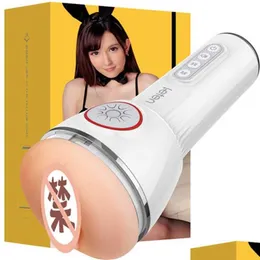 Dispositivo de Leten massageador de corpo inteiro 10 dispositivos vaginais realistas com posições ajustáveis ​​copo de masturbação absorve maticamente Adt Masculino S Dhltf