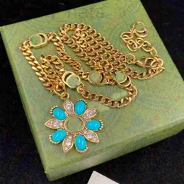 Pendant Necklaces designer Vintage Turquoise floral alphabet necklace, flash diamond and turquoise perfect color contrast, jewelry designer, balls, banquets, YRI2