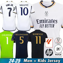 24/25 Bellingham Vini Jr Futbol Formaları Mbappe Tchouameni 2024 2025 Futbol Gömlek Real Madrids Camavinga Rodrygo Modric Camisetas Erkekler Çocuk Kit Üniformaları Hayranlar