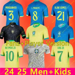 Brazylia 22 2023 2024 Koszulki piłkarskie Camiseta de futbol Paqueta Raphinha Football Shirt Maillots Marquinhos Vini Jr Brasil Richarlison Men Kids Woman Neymar