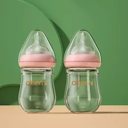 Oberni Baby Glass Bottle 150mlホウケイ酸材料乳児乳飲酒摂食ボトルセット2PCS 150ml 240315