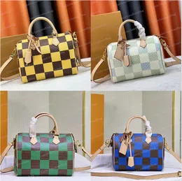 Designers Speedys 25 Högkvalitativ chessboard handväska fashionabla utomhushandväska lyxiga dragkedja axelväska crossbody väska flera färger