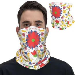 Lenços Flor vibrante Otomi Bandana Pescoço Gaiter Impresso Arte Mexicana Envoltório Lenço Quente Máscara Facial Equitação Unisex Adulto Lavável