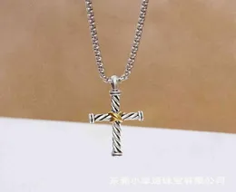 Halsband Dy Cross Men Women Luxury Designer x Thread Pendant Fashion Line Retro Wear Halsband Birthday Gift6409820