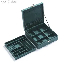 Schmuckschatullen, groß, meistverkauft, Flanell, quadratisch, Schmuckschatulle, einfaches Layout, 2 Schichten, Make-up-Organizer, Halsband, Ring, Halskette, Aufbewahrungshalter, L240323