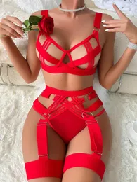 Bras Sets Bandage Lace Bodysuit One Piece Transparent Body Push Up Bra Sissy Tongs Bodycon Teddy See Through Sexy Tops Nightwear