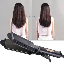 Wide Plate Flat Iron Professional Eloy Hair Artile Temperaturjusterbar rätning Venting Styling Tool 240306