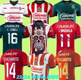 23 24 Chivas de Guadalajara Soccer Jerseys 2024 LIGA MX C. COWELL A.ZALDIVAR CALDERON J.MACIAS CHICHARITO A.VEGA E.GUTIERREZ Day of the Dead men kids kit football shirts