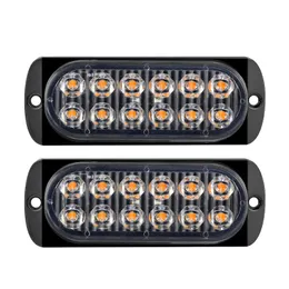 2024 2pcs LED strobe تحذير ضوء رخيصة الشبكة الشباك وميض الشاحنة شاحنة السيارة مصباح العنبر مرور الضوء 12V 24V ضوء السيارة