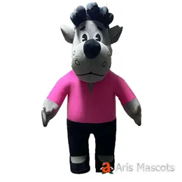 Mascot Costumes 2.6m Iatable Wolf Mascot Costume Adult Blow Up Suit for Entertainments Stage Wear Animal Character Fancy Dress