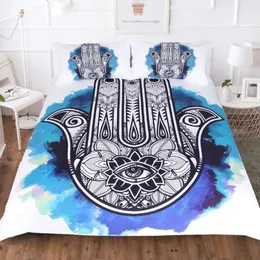 Yatak Seti Ropa de Cama Beddings Baskılı Palm Lotus Buddha Heykel Yorgan Kapağı 3D Kral Boyut Çift Sigle 200x200