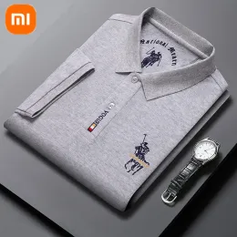 コントロール新しいXiaomi Mijia Cotton Casuare Polo ShirtMen夏の快適なスキンフレンドリーな通気性ファッションラペルTシャツ半袖