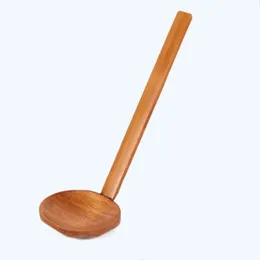 Cucchiai Cucchiaio di legno stile giapponese Manico lungo Colino Utensili Ramen Zuppa Stoviglie Utensili da cucina Strumenti6561697 Consegna a goccia Hom Otnmr