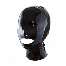 BHs Sets MONNIK Latex Haube Abdeckung Augen Offener Mund Hinterer Reißverschluss Mode Maske für Catsuit Clubwear Cosplay Handmade