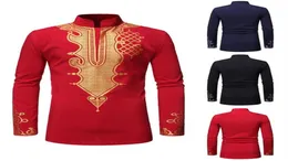 Nibesser 남자 아프리카 스타일 프린팅 셔츠 전통적인 Dashiki Long Sleeve 남자 셔츠 스프링 캐주얼 탑 chemise homme235J9707899