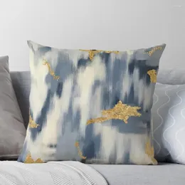 Pillow Blue And Gold Ikat Abstract Throw Covers S For Children Child