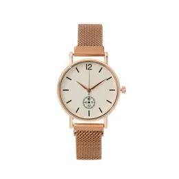 Damen-Armbanduhr aus Legierung in schwarzem Mesh mit minimalistischem Business-Quarz-Zifferblatt, gerade Damenuhr