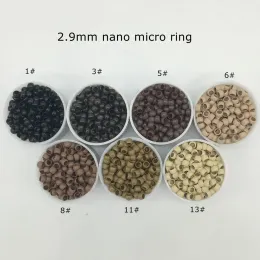 Tüpler 3000 PC/Lot Siyah 2.9*1.9*2.0 mm Nano Saç Uzantıları için Nano Mikro Halkalar