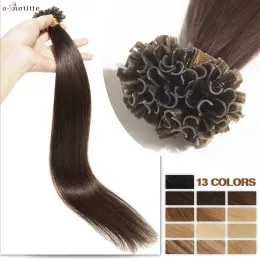 Extensions Snoilite 0.5g/s 50g Nails U Tip Hair Extensions For Volume 16'' 24'' Straight Human Hair Keratina Prebonded Capsules Fusion