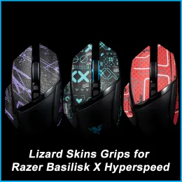 Подушечки для мыши, лента для скейта, наклейка ручной работы, нескользящая кожа ящерицы, высасывающая пот для Razer Basilisk X Hyperspeed Wireless Ultimate V2