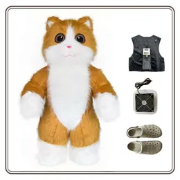 Mascot Costumes Iatable Halloween Costumes Blow Up Cute Cat Christmas Disfraz Fancy Party Dress Adult Kids