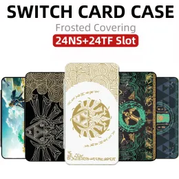 Cases NEW 24Slot Game Card Case for Nintendo Switch Games and Memory Cards NS Oled Cartridge Hard PC Shell with Soft Silicone Lining
