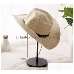 Party Hats Men St Cap Cowboy Style Wide Brim Jazz Caps Stylish Hat 5 Colors Uni 58Cm Hood Beach Sun Sea Sending T9I001368 Drop Deliver Dhxjw