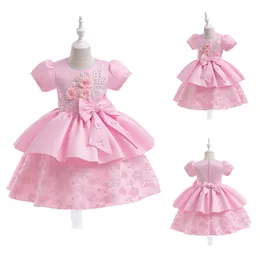 Beauty Pink Jewel Blumenmädchenkleider Mädchen-Geburtstagskleider Mädchen-Partyrock Mädchen-Alltagskleid Partykleidung für Kinder Gr. 2–4 D323141